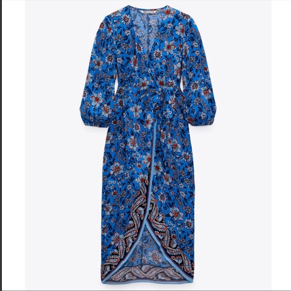 NWT bloggers favorite Zara wrap dress - Picture 5 of 7